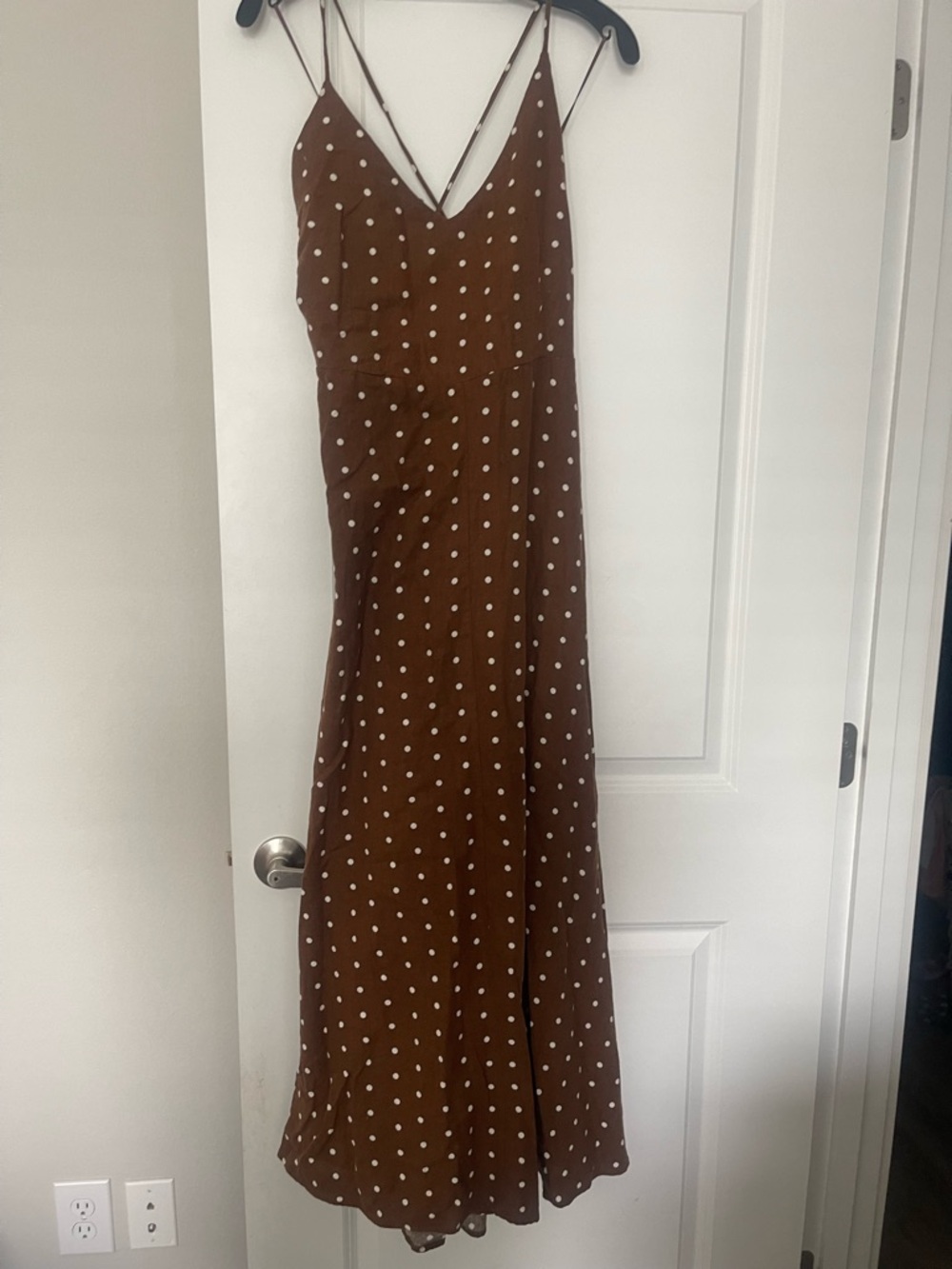 a new day Brown Polka Dot Maxi Slip Dress